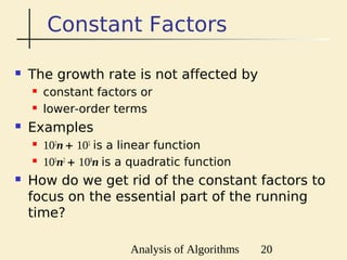 Data Structures and Algorithms Lecture 2: Analysis of Algorithms ...