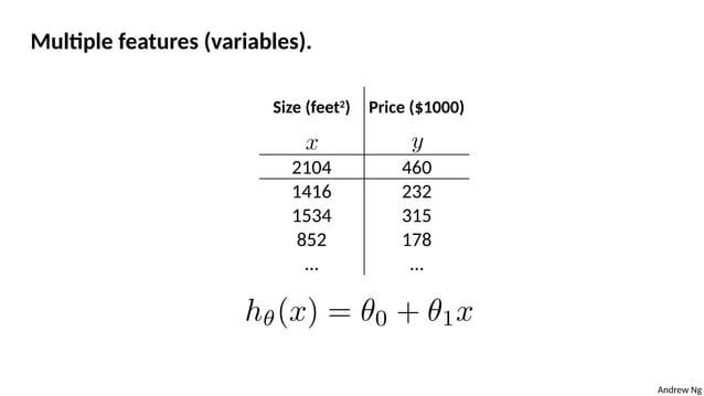 Linear Regression with multiple variables | PPT