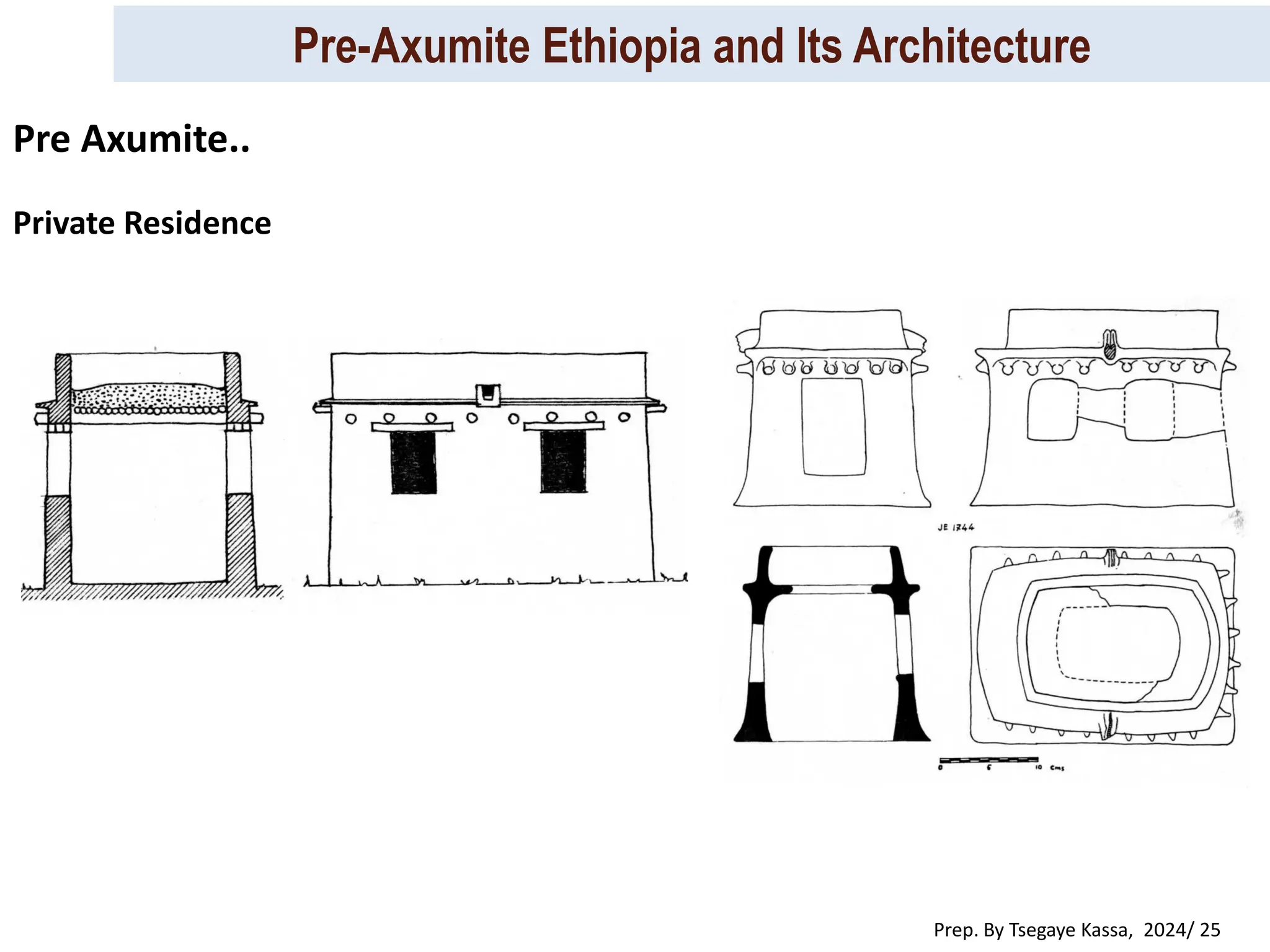 Pre-Axumite Ethiopia and Its Architecture
Prep. By Tsegaye Kassa, 2024/ 25
Pre Axumite..
Private Residence
 
