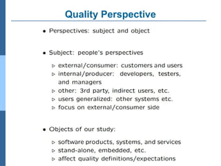 What is Quality? Software Quality Engineering | PPTX