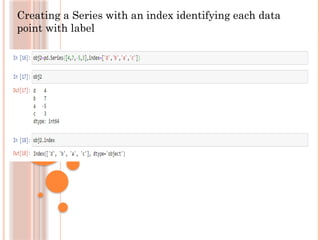 Creating a Series with an index identifying each data
point with label
 