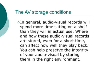 Methodical Audio Storage Audio Visual record management in Regist | PPTX