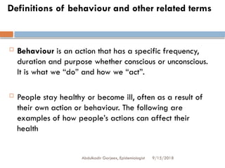 human behaviour and helath in health education | PPTX
