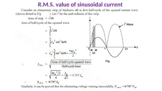 SINGLE PHASE, AC CIRCUITS,BASICS - RMS AND AVERAGE QUANTITIES.ppt