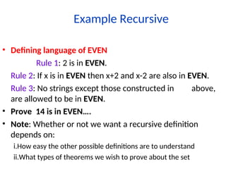Recursive definition in Software Construction | PPT