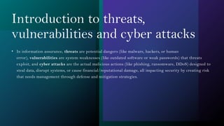threats vulnerabilities and cyber attacks | PPTX