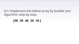 Lecture 2. selection sort algorithm semester one | PPTX