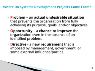 Process Development Problems Lecture2 Systems Development Process Principles and phases of system ...