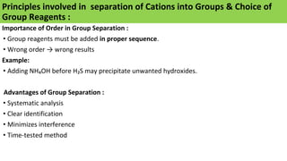 Inorganic Group Separation Chart.pdf Theoretical Principles of Qualitative Inorganic Analysis: Solubility ...