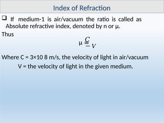 Comprehensive Refraction Comprehensive Lecture on Geometrical and Physical Optics: Refraction ...