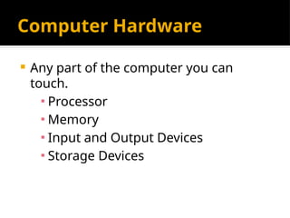 Comprehensive Introduction to Computer Hardware and Input/Output ...