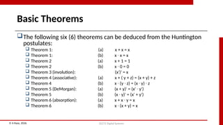 Comprehensive Guide to Boolean Algebra and Digital Logic Design | PPTX