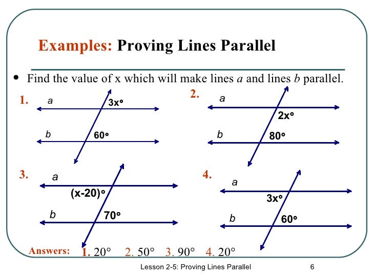 Parallel Lines Proofs Worksheet Answers