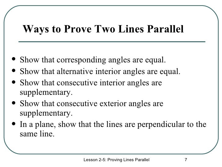 Proving Lines Parallel