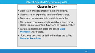 Lecture 2 - Classes, Access Specifiers, Types of variables in C++.pptx