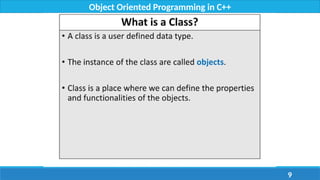 Lecture 2 - Classes, Access Specifiers, Types of variables in C++.pptx
