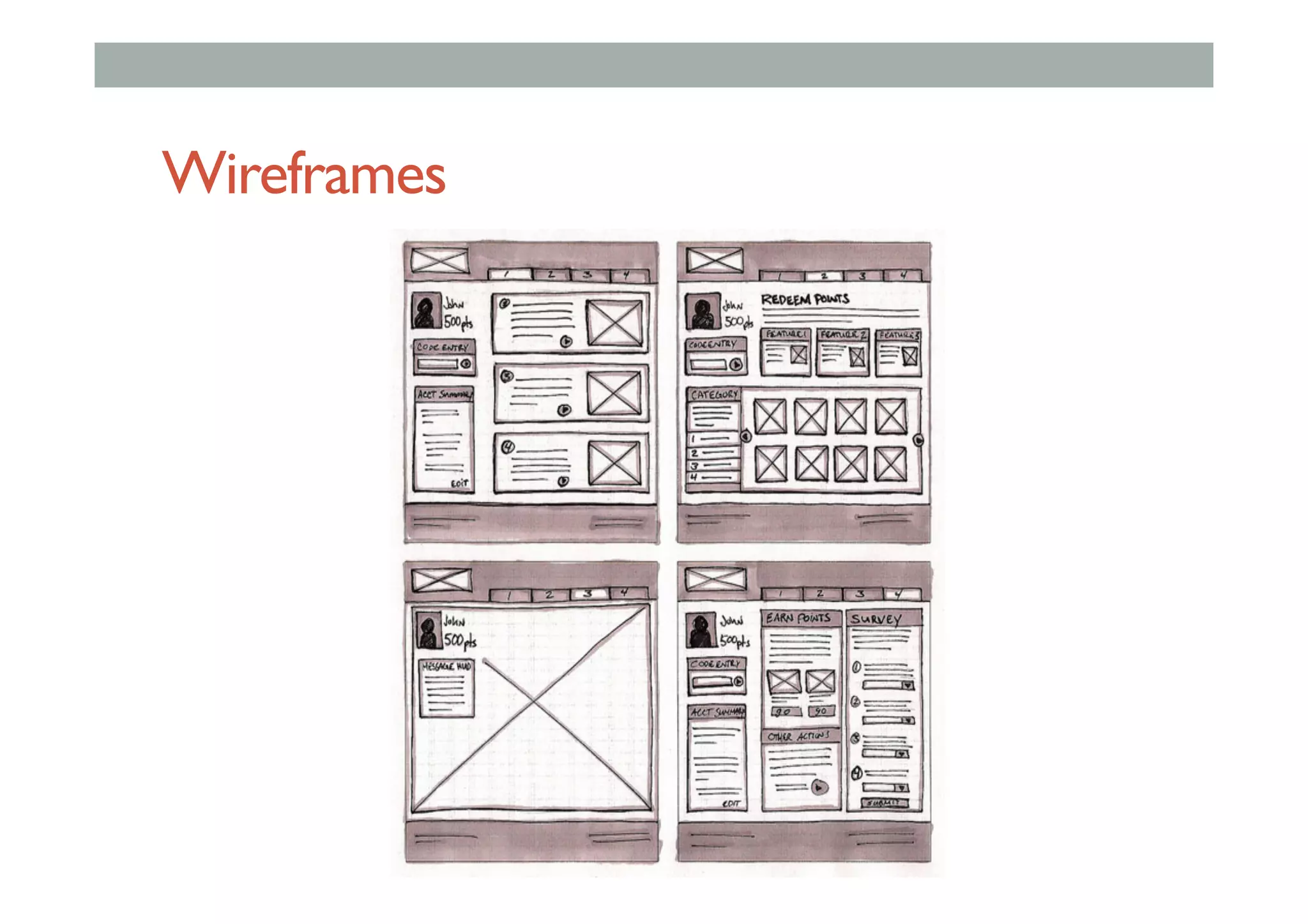 Wireframes
 