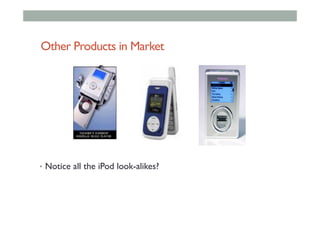 Other Products in Market
•  Notice all the iPod look-alikes?
 
