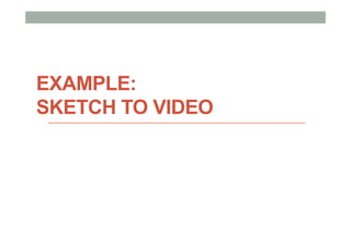 EXAMPLE:
SKETCH TO VIDEO
 
