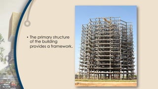 • The primary structure
of the building
provides a framework.
 