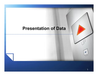 Presentation of Data
1
 