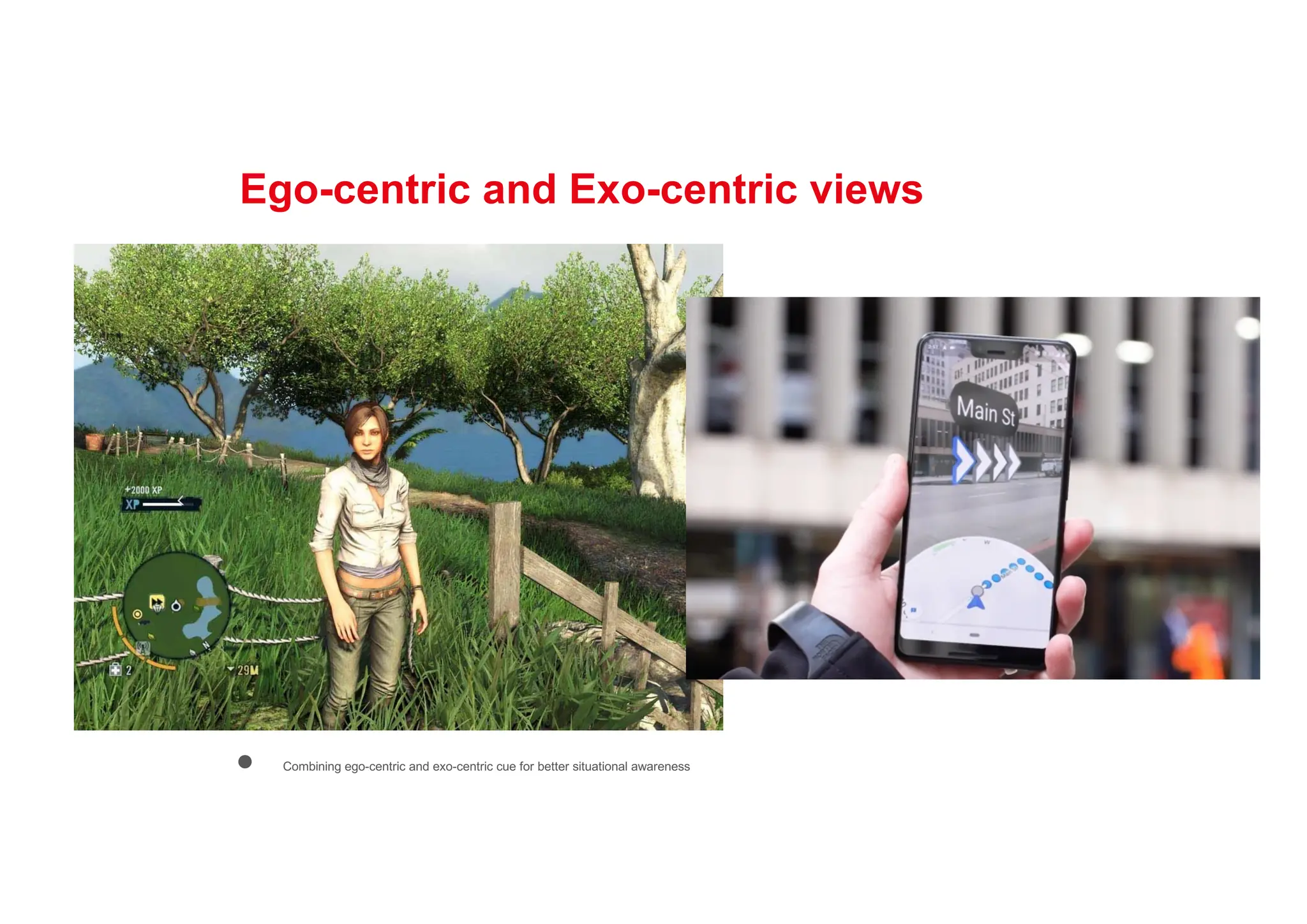 Ego-centric and Exo-centric views
● Combining ego-centric and exo-centric cue for better situational awareness
 