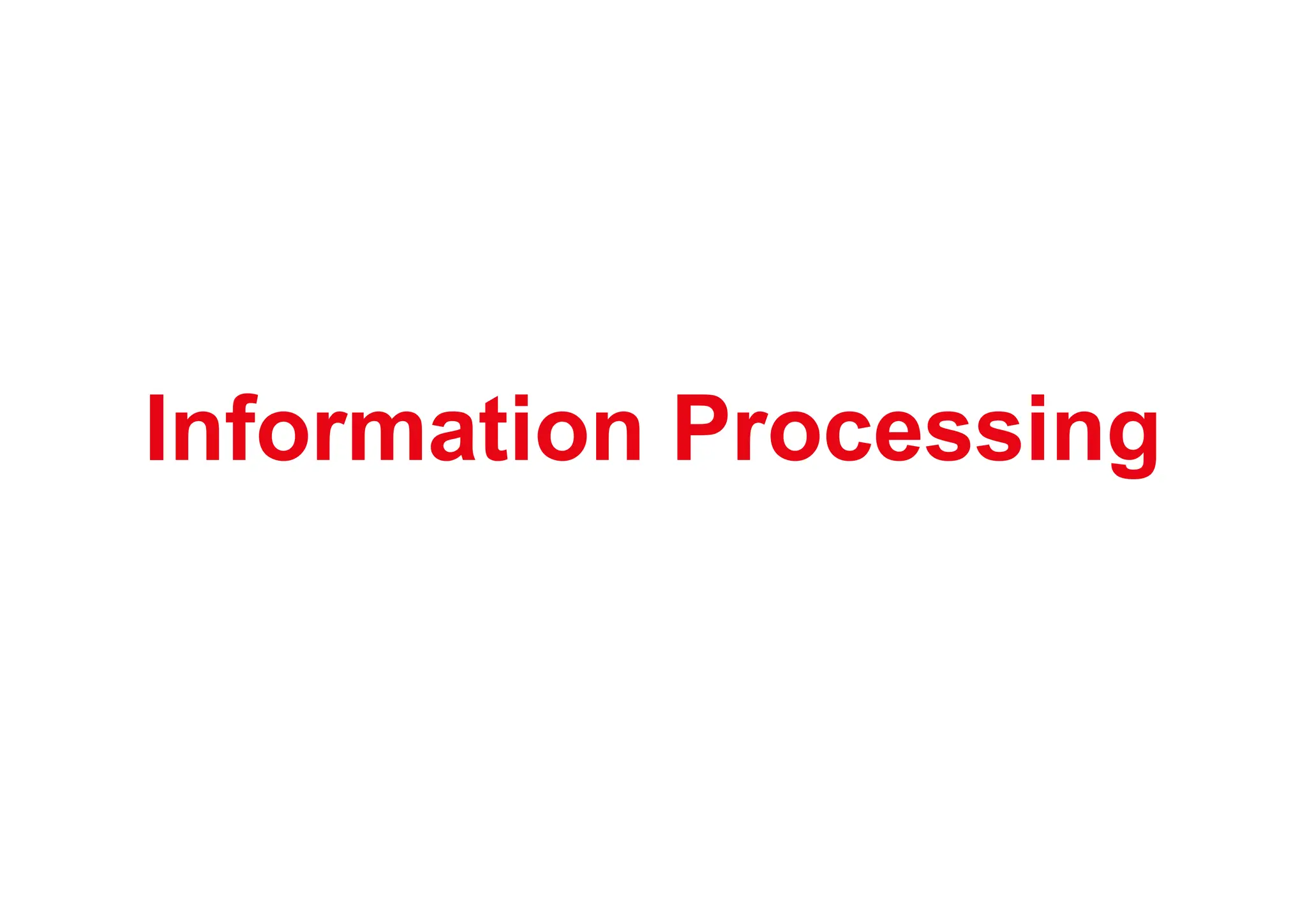 Information Processing
 