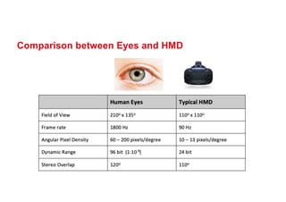 Comparison between Eyes and HMD
 