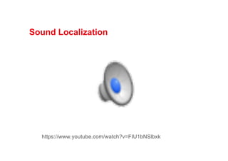Sound Localization
https://www.youtube.com/watch?v=FIU1bNSlbxk
 