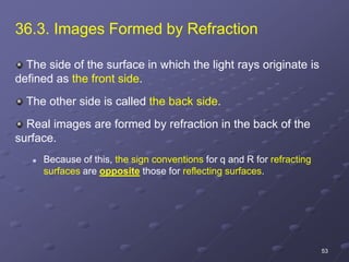 Image Formation Refraction Lecture 2 - Image Formation and other related situation | PDF