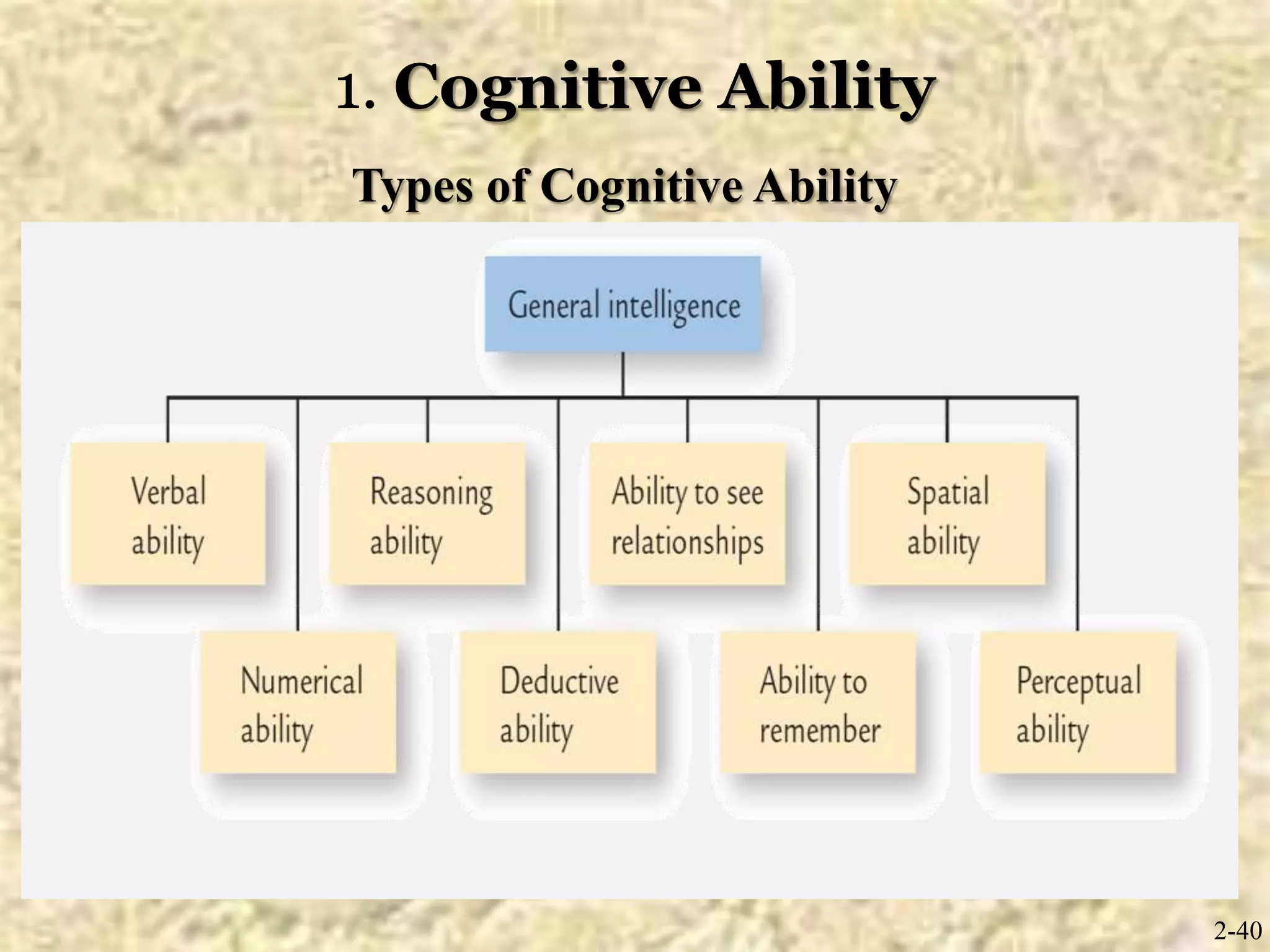 1. Cognitive Ability
2-40
Types of Cognitive Ability
 
