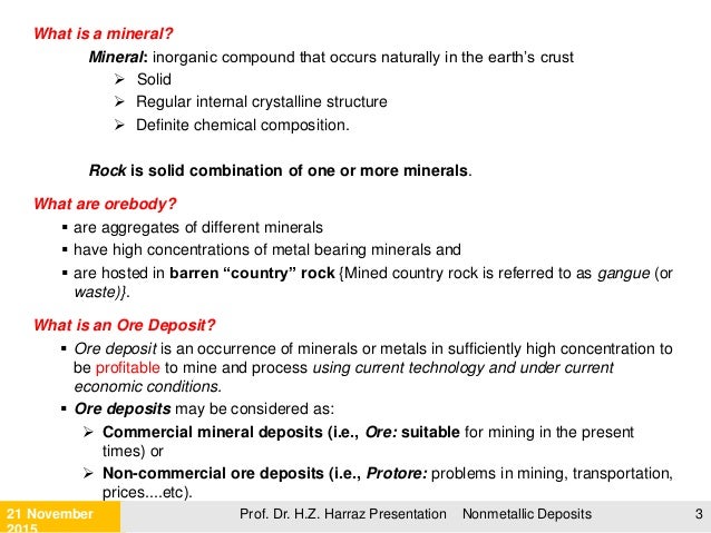 Lecture 1 Concepts Of An Nonrenewable Nonmetallic Mineral Resources