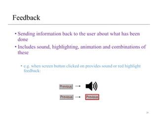 Computer Feedback Design Human Computer Interaction: Lecture 2: Interaction Design | PPTX