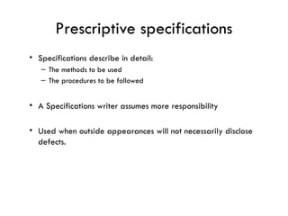 Comprehensive Guide to Construction Specifications and Standards | PPTX