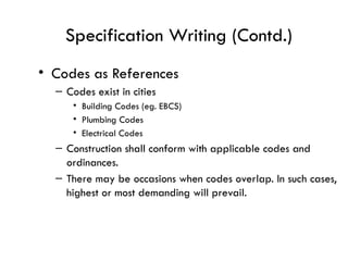 Comprehensive Guide to Construction Specifications and Standards | PPTX