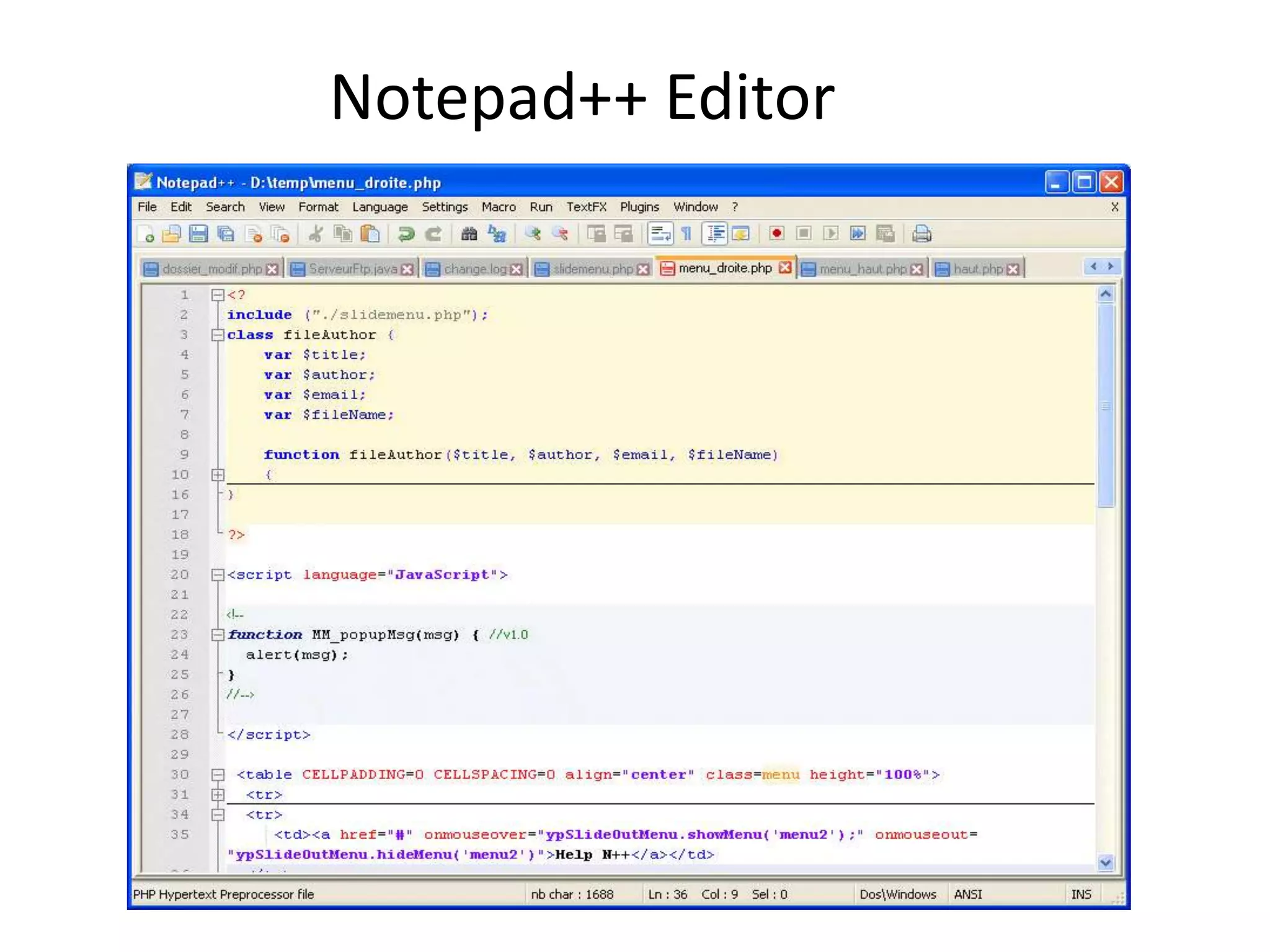 Notepad++ Editor 