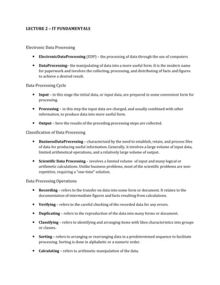 Lecture 2 it fundamentals | PDF