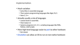 Comprehensive Overview of Operating-System Structures and Services | PPTX