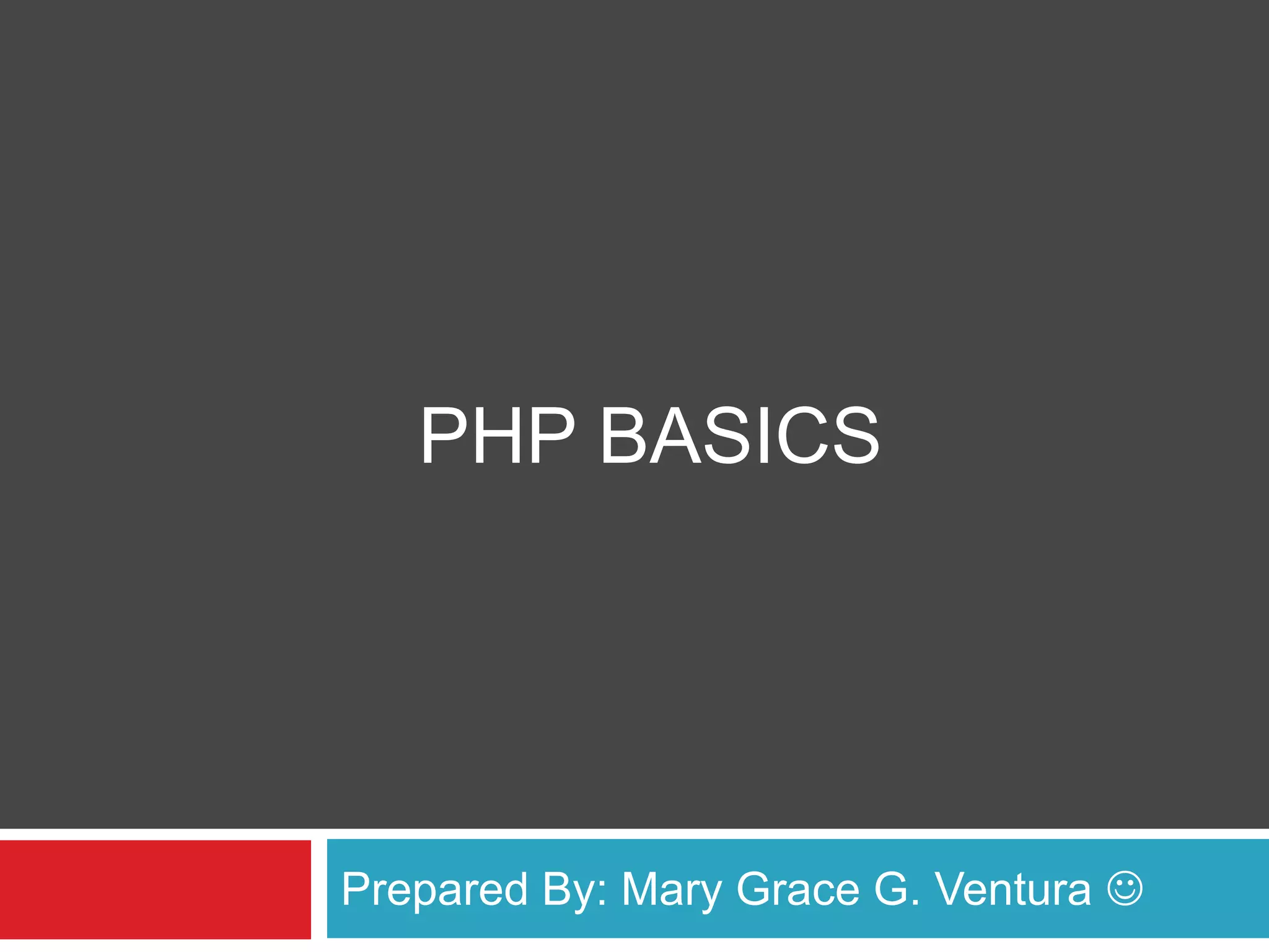 Lecture 2 php basics (1) | PPT