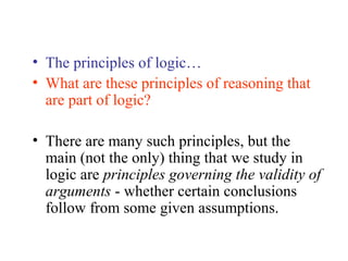 Lecture # 2 principles of logics | PPT | Physics | Science