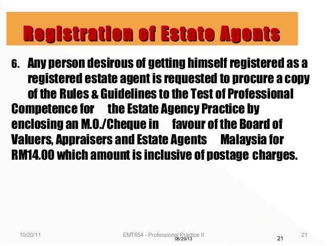 Lecture 2 Registration Of Estate Agents