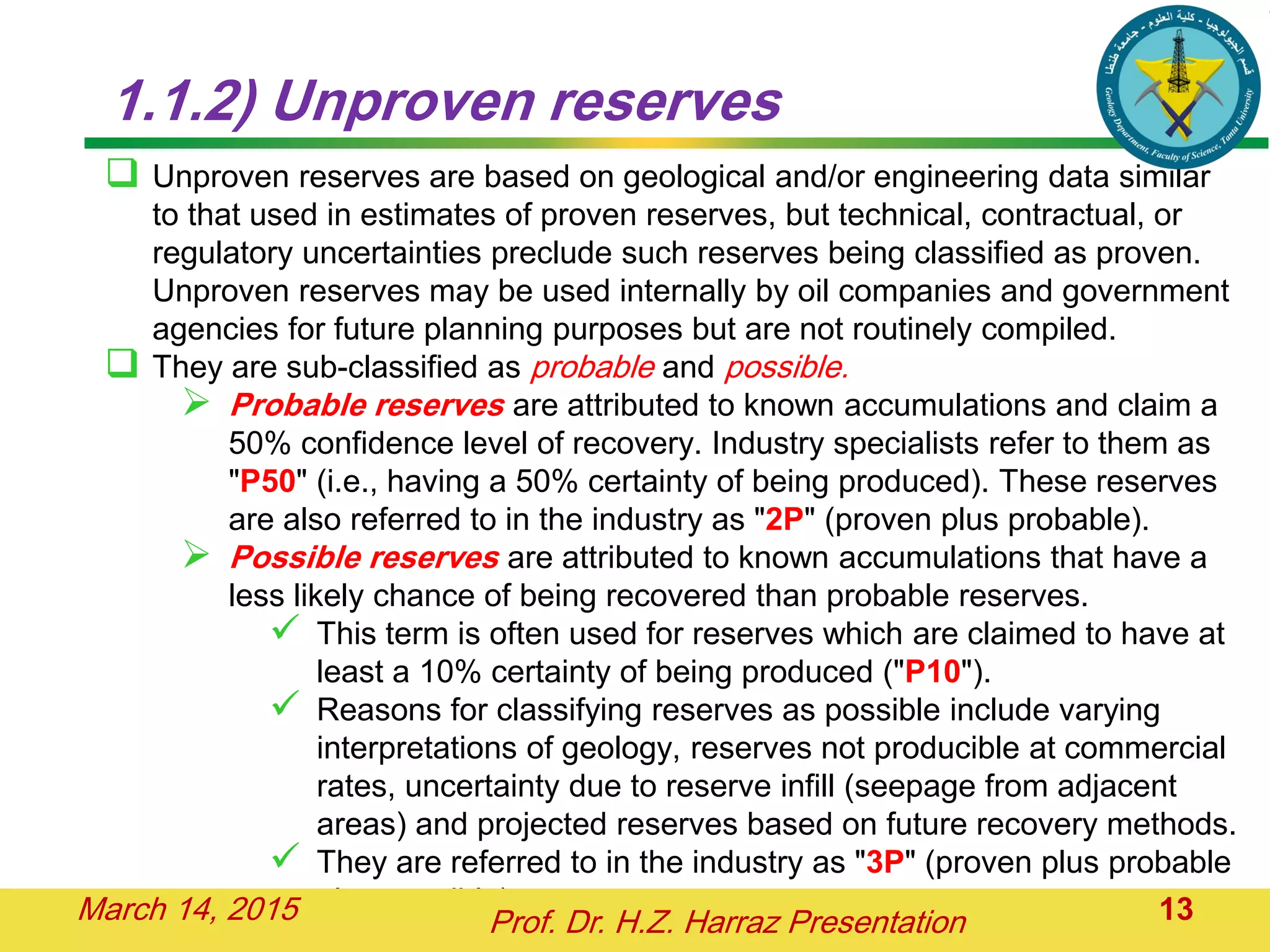 PETROLEUM RESERVES AND RESOURCES: Standardization of Petroleum ...