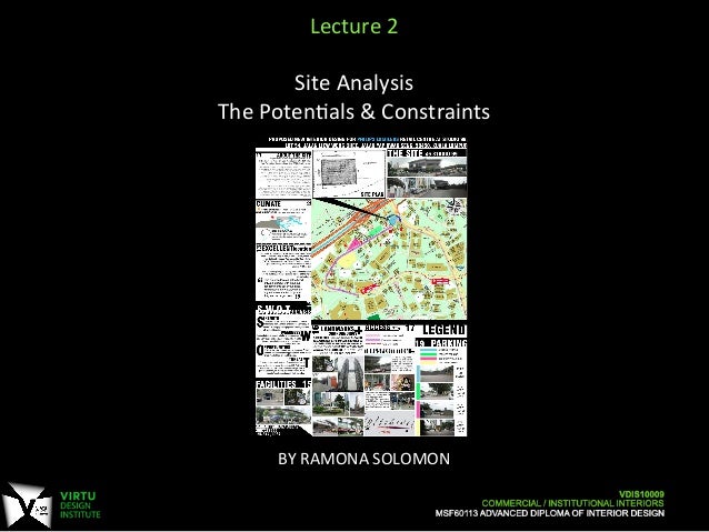 Lecture 2 Site Analysis Commercial Institutional