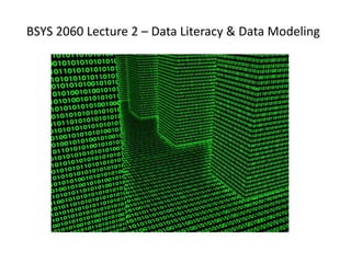 BSYS 2060 Lecture 2 – Data Literacy & Data Modeling
 