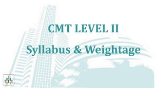 CMT LEVEL II
Syllabus & Weightage
 