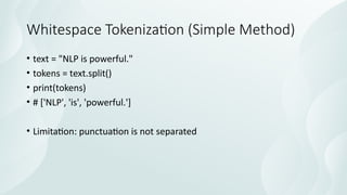 Tokenization, Stemming, Lemmatization in NLP | PPTX