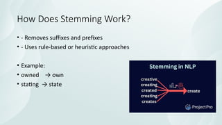 Tokenization, Stemming, Lemmatization in NLP | PPTX