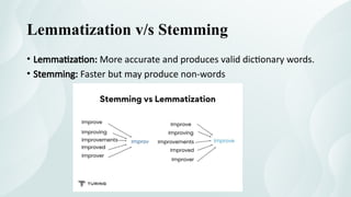 Tokenization, Stemming, Lemmatization in NLP | PPTX