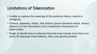 Tokenization, Stemming, Lemmatization in NLP | PPTX