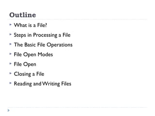 Lecture 20 - File Handling | PPT | Programming Languages | Computing